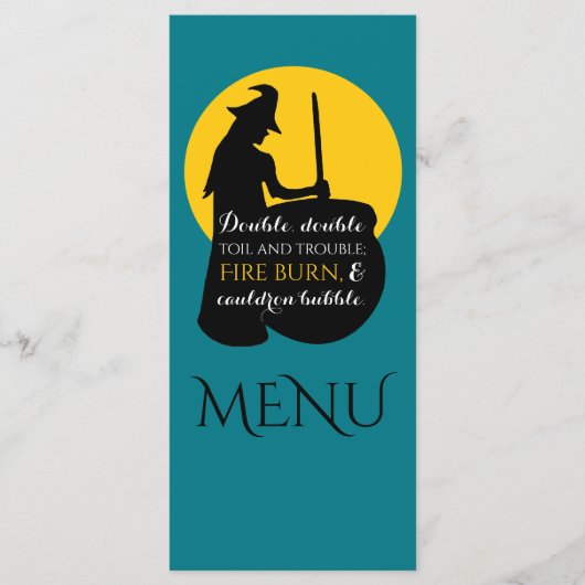 Menu sort magique sorcière et lune (Devant)