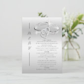 Menu Spanish Decorative Glitzy Silver Wedding Rings  (Debout devant)