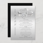 Menu Spanish Decorative Glitzy Silver Wedding Rings  (Devant / Derrière)
