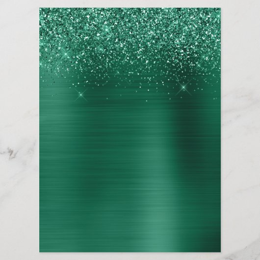 Menu Sparkly Hunter Green Glitter Foil Cocktails Bar (Dos)