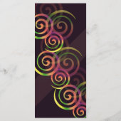 Menu Spirales arc-en-ciel chic avec du violet profond (Dos)