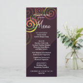 Menu Spirales arc-en-ciel chic avec du violet profond (Debout devant)