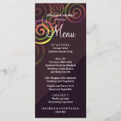 Menu Spirales arc-en-ciel chic avec du violet profond (Devant)