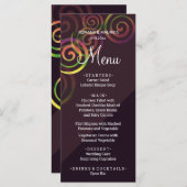 Menu Spirales Arc-En-Ciel Chic Avec Violet Profond (Devant / Derrière)