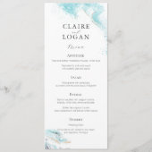 Menu Splashing Blue Waves Coastal Wedding (Devant)