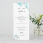Menu Splashing Blue Waves Coastal Wedding (Debout devant)