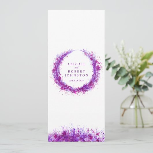 menu splat violet art wreath aquarelle (Debout devant)