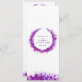 menu splat violet art wreath aquarelle (Devant / Derrière)