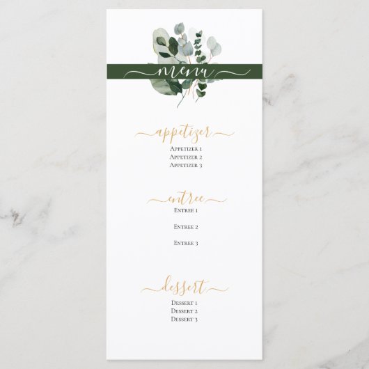 MENU SPRING BEAUTY BOTANICAL VERT MARIAGE (Devant)