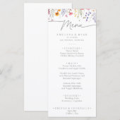 Menu Spring Colorful Wildflower Dinner (Devant / Derrière)