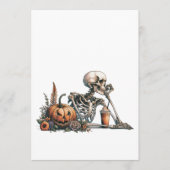Menu Squelette avec citrouille et boire. Halloween (Devant)
