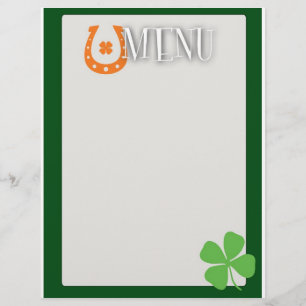 Menu St Patrick's Day