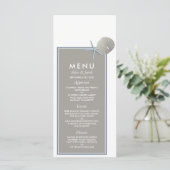 Menu Starfish and Sand Dollar - Mariage plage (Debout devant)