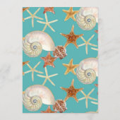 Menu Starfish Nautilus Scallop Sea Shell Motif moderne (Dos)