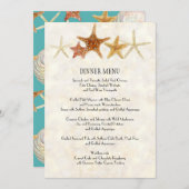 Menu Starfish Nautilus Scallop Sea Shell Motif moderne (Devant / Derrière)