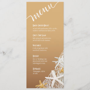 Menu Starfish Netting Beach Wedding   zand