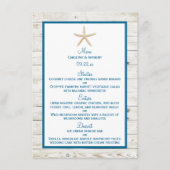Menu Starfish Whitewashed Wood Beach Wedding Collection (Devant)
