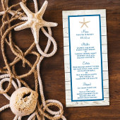 Menu Starfish Whitewashed Wood Beach Wedding Collection