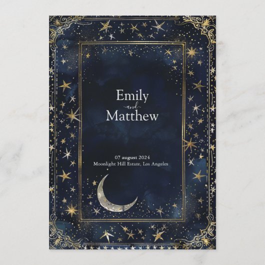 Menu Starry Night Romance Mariage (Dos)