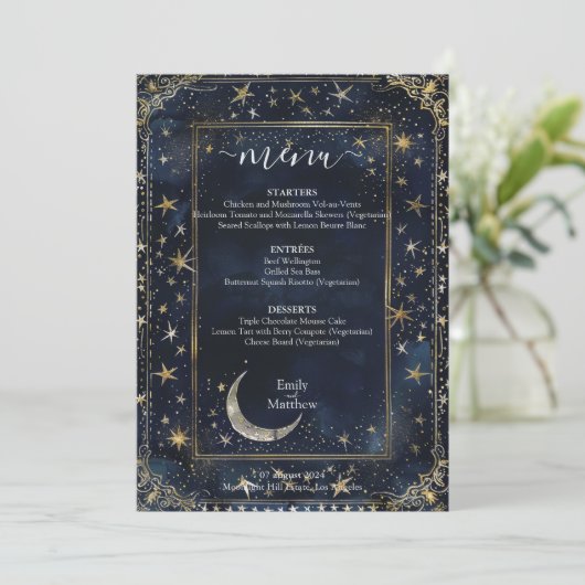 Menu Starry Night Romance Mariage (Debout devant)