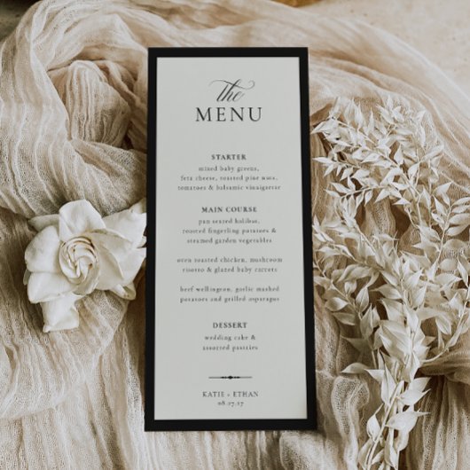 Menu STATELY CALLIGRAPHY Wedding