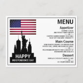 Menu Statue de la Liberté, Fête de l'Indépendance (Devant)