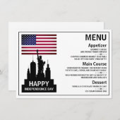 Menu Statue de la Liberté, Fête de l'Indépendance (Devant / Derrière)