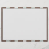 Menu Steampunk Clock and Turquoise Roses on Striped (Dos)