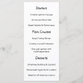 Menu Stockage de Noël père Noël (Dos)