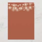 Menu String Lights Terracotta Floral Mariage (Dos)