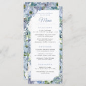 Menu Stusty Blue Floral Wedding (Voorkant / Achterkant)