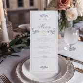  menu Stusty Blue Wedding