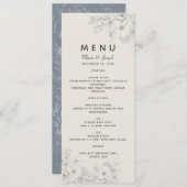Menu Stusty Blue Wedding (Voorkant / Achterkant)