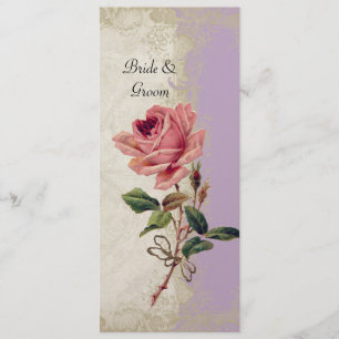 Menu Style baroque Rose Vintage Lilac n Crème Lace