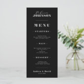 Menu Style Bold Script typographie Nom du client Mariag (Debout devant)