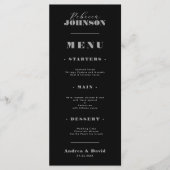 Menu Style Bold Script typographie Nom du client Mariag (Devant)
