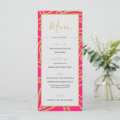 Menu Style indien rose or couleur Mariage chic (Debout devant)