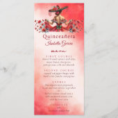 Menu Style mexicain Quinceañera Rouge (Devant)
