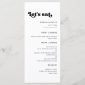 Menu Style rétro noir & blanc Mangeons mariage (Devant)