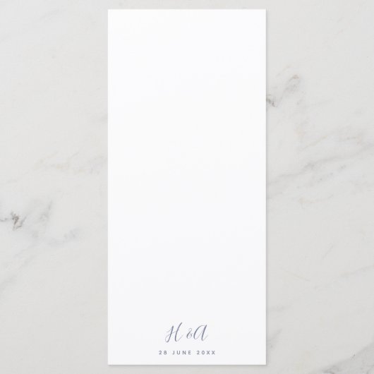 Menu Style rustique Mariage fleuri petit déjeuner (Dos)