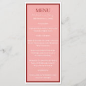 Menu Stylish Contemporary Pink and Red Wedding (Devant)