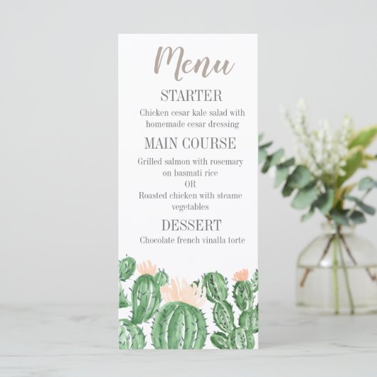 Menu succulent de mariage de fiesta de cactus (Debout devant)