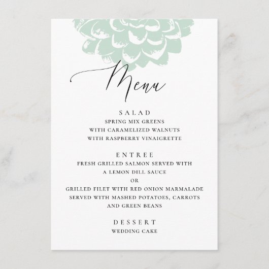 Menu Succulent de menthe. Cactus floral simple pour mar (Devant)