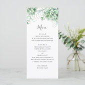 Menu Succulentes aquarelles. Cactus de verdure mariage (Debout devant)