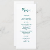 Menu Sucré Élégant À Avoir Un Dîner Mariage Mignonne (Devant / Derrière)