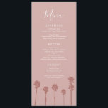 Menu Suite Mariage Romance Palm Tree<br><div class="desc">Invitation de Mariages floraux colorésDécouvrez la beauté de votre histoire d'amour avec notre suite de faire-part de mariage captivante, avec le rosé chaud, l'or rose chatoyant, et les teintes délicates du rose du coucher du soleil. Offrez-vous une célébration aussi intemporelle et précieuse que votre amour, jetant un éclat radieux sur...</div>