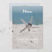 Menu Suite Thème de Mariage Plage Coordonné (Devant / Derrière)