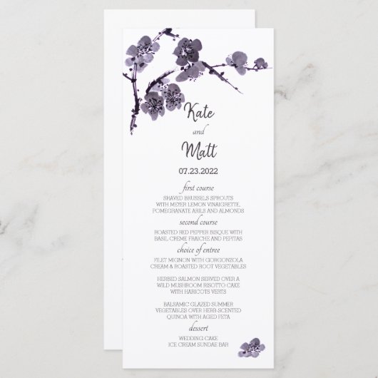 Menu Sumie de fleur de prune (Devant / Derrière)