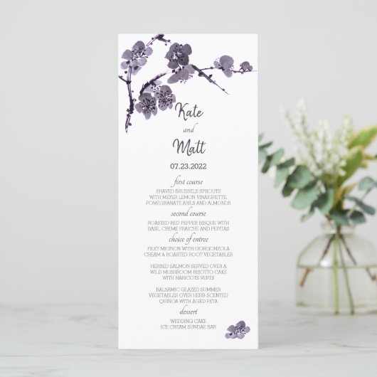 Menu Sumie de fleur de prune (Debout devant)