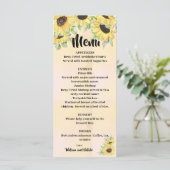 Menu Sunflower Wedding Vrijgezellenfeest (Staand voorkant)